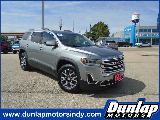 2023 GMC Acadia SLT in Sterling Metallic — front three-quarter view